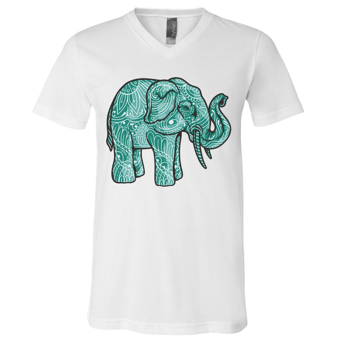 Elephant Mandala Cute Gift V-Neck T-Shirt