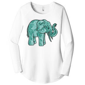 Elephant Mandala Cute Gift Women's Perfect Tri Tunic Long Sleeve Shirt