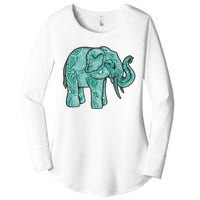 Elephant Mandala Cute Gift Women's Perfect Tri Tunic Long Sleeve Shirt