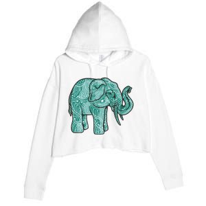 Elephant Mandala Cute Gift Crop Fleece Hoodie