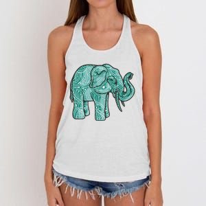 Elephant Mandala Cute Gift Women's Knotted Racerback Tank