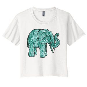 Elephant Mandala Cute Gift Women's Crop Top Tee