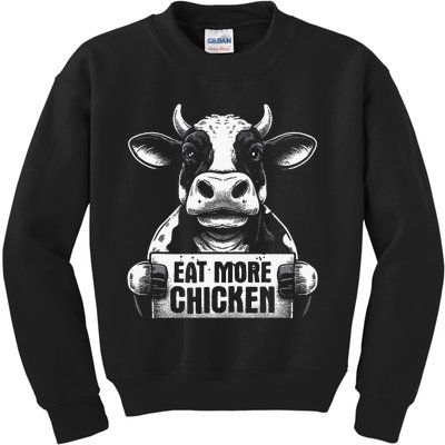 Eat More Chicken Funny Cow Beef Meat Bbq Lover Kids Sweatshirt