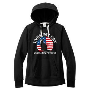 Even My Cat Wants A New President Women's Fleece Hoodie