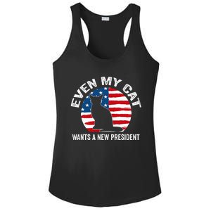 Even My Cat Wants A New President Ladies PosiCharge Competitor Racerback Tank