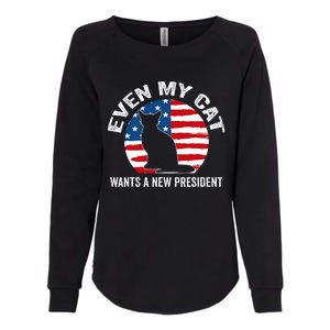 Even My Cat Wants A New President Womens California Wash Sweatshirt