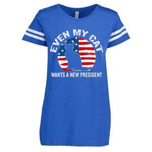 Even My Cat Wants A New President Enza Ladies Jersey Football T-Shirt