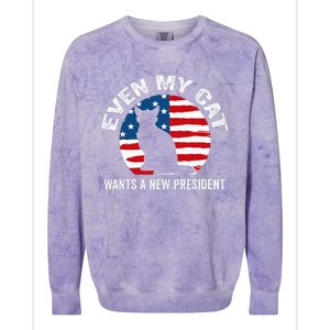 Even My Cat Wants A New President Colorblast Crewneck Sweatshirt