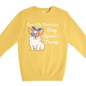 Even My Chihuahua Dog Loves Trump The Felon 2024 Us Election Gift Premium Crewneck Sweatshirt