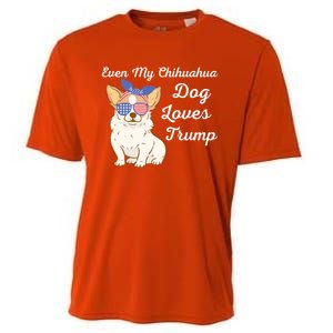 Even My Chihuahua Dog Loves Trump The Felon 2024 Us Election Gift Cooling Performance Crew T-Shirt