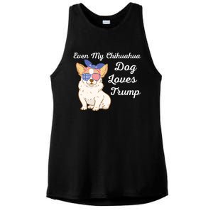 Even My Chihuahua Dog Loves Trump The Felon 2024 Us Election Gift Ladies PosiCharge Tri-Blend Wicking Tank