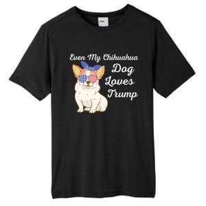 Even My Chihuahua Dog Loves Trump The Felon 2024 Us Election Gift Tall Fusion ChromaSoft Performance T-Shirt