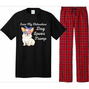 Even My Chihuahua Dog Loves Trump The Felon 2024 Us Election Gift Pajama Set