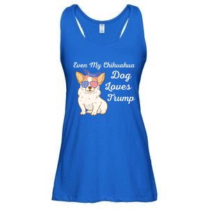 Even My Chihuahua Dog Loves Trump The Felon 2024 Us Election Gift Ladies Essential Flowy Tank