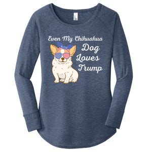 Even My Chihuahua Dog Loves Trump The Felon 2024 Us Election Gift Women's Perfect Tri Tunic Long Sleeve Shirt