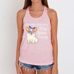 Even My Chihuahua Dog Loves Trump The Felon 2024 Us Election Gift Women's Knotted Racerback Tank