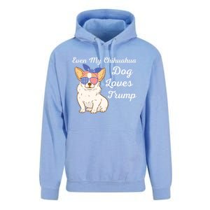 Even My Chihuahua Dog Loves Trump The Felon 2024 Us Election Gift Unisex Surf Hoodie