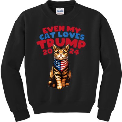 Even My Cat Loves Trump 2024 Kids Sweatshirt