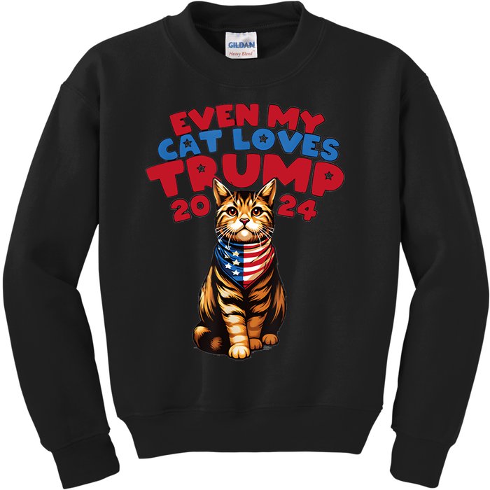 Even My Cat Loves Trump 2024 Kids Sweatshirt