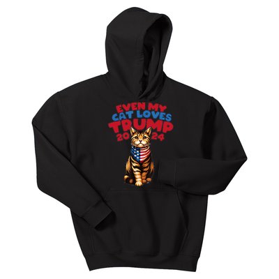 Even My Cat Loves Trump 2024 Kids Hoodie