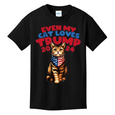 Even My Cat Loves Trump 2024 Kids T-Shirt