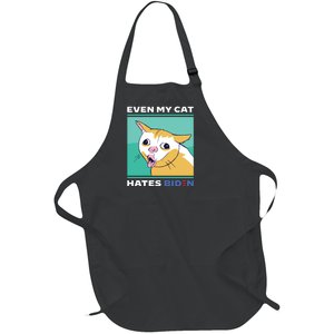 Even My Cat Hates Biden | Anti Joe Biden Funny Full-Length Apron With Pockets