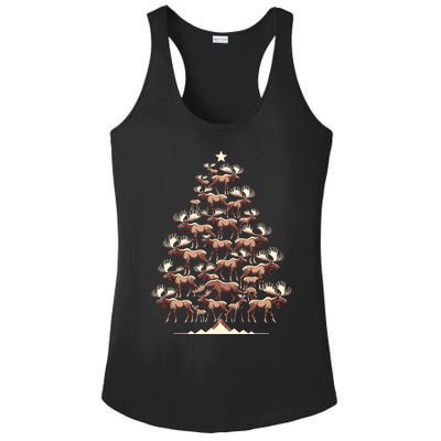 Elk Moose Christmas Tree Funny Elk Moose Xmas Gift Ladies PosiCharge Competitor Racerback Tank