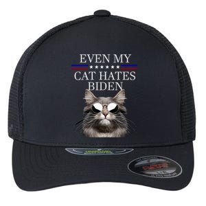 Even My Cat Hates Biden Flexfit Unipanel Trucker Cap