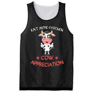 Eat More Chicken Funny Cow Appreciation Day Gift Cow Lovers Mesh Reversible Basketball Jersey Tank