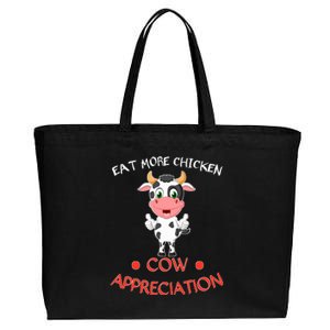 Eat More Chicken Funny Cow Appreciation Day Gift Cow Lovers Cotton Canvas Jumbo Tote