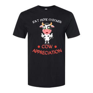 Eat More Chicken Funny Cow Appreciation Day Gift Cow Lovers Softstyle CVC T-Shirt