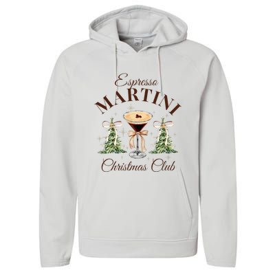 Espresso Martini Christmas Club Coquette Bow Xmas Pajamas Performance Fleece Hoodie