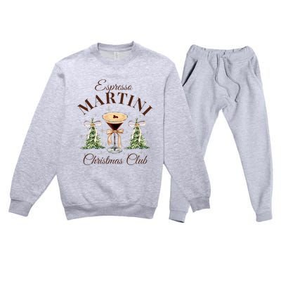 Espresso Martini Christmas Club Coquette Bow Xmas Pajamas Premium Crewneck Sweatsuit Set