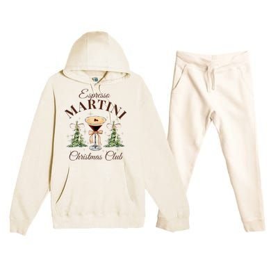 Espresso Martini Christmas Club Coquette Bow Xmas Pajamas Premium Hooded Sweatsuit Set