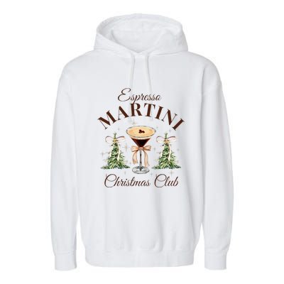 Espresso Martini Christmas Club Coquette Bow Xmas Pajamas Garment-Dyed Fleece Hoodie