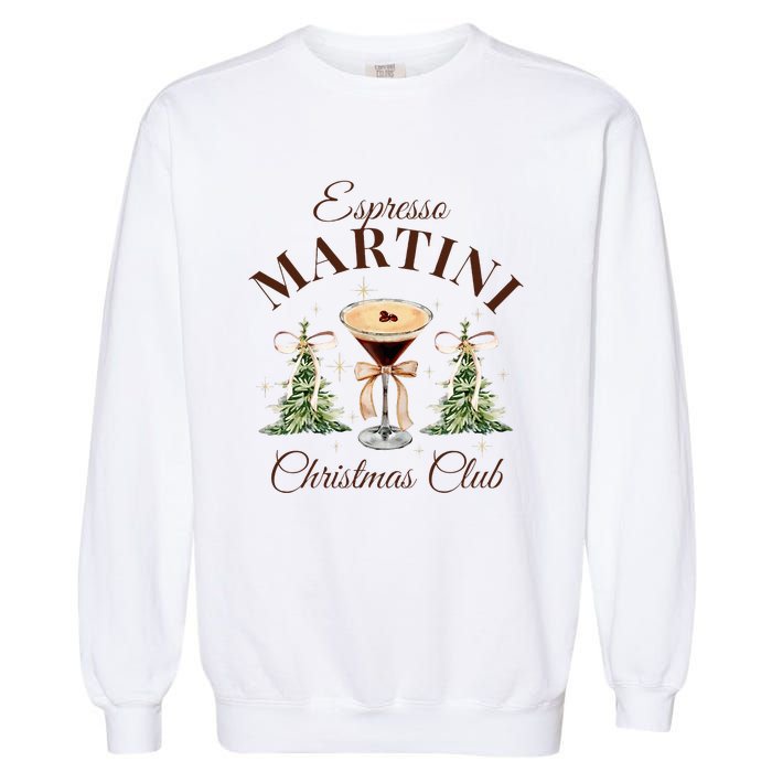 Espresso Martini Christmas Club Coquette Bow Xmas Pajamas Garment-Dyed Sweatshirt