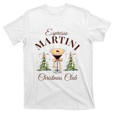 Espresso Martini Christmas Club Coquette Bow Xmas Pajamas T-Shirt