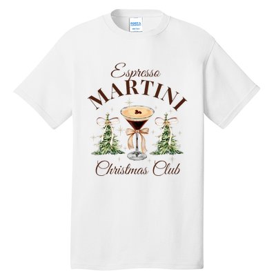 Espresso Martini Christmas Club Coquette Bow Xmas Pajamas Tall T-Shirt