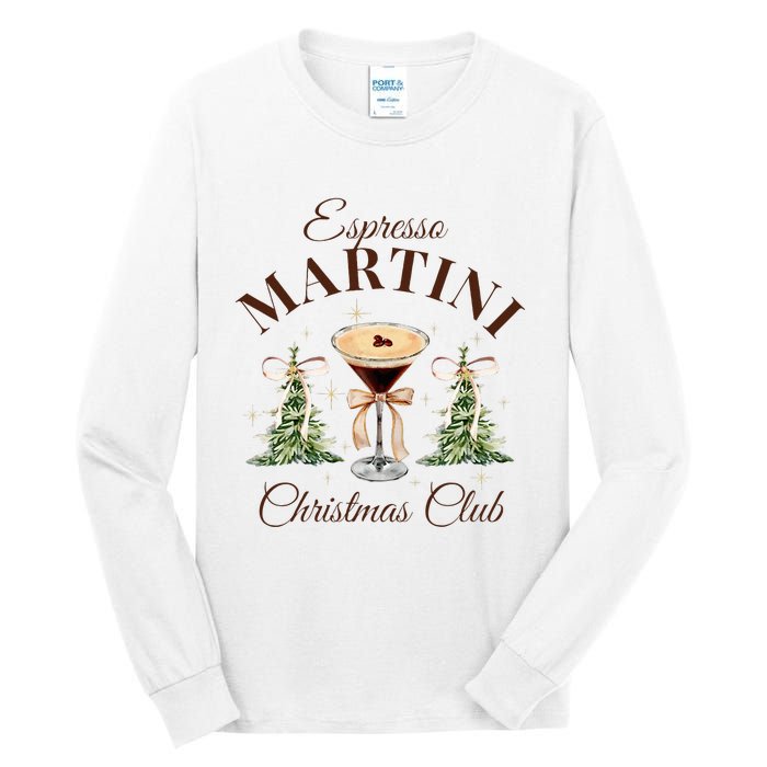 Espresso Martini Christmas Club Coquette Bow Xmas Pajamas Tall Long Sleeve T-Shirt