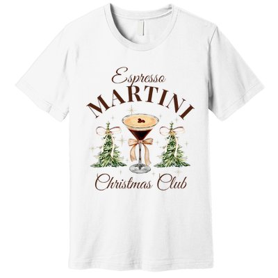 Espresso Martini Christmas Club Coquette Bow Xmas Pajamas Premium T-Shirt