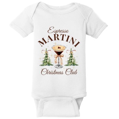 Espresso Martini Christmas Club Coquette Bow Xmas Pajamas Baby Bodysuit