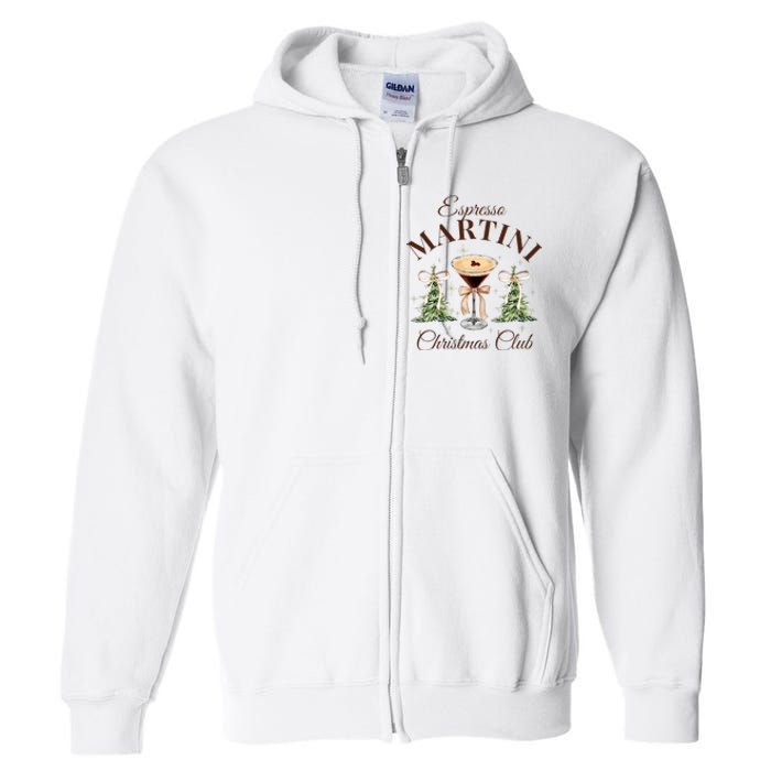 Espresso Martini Christmas Club Coquette Bow Xmas Pajamas Full Zip Hoodie