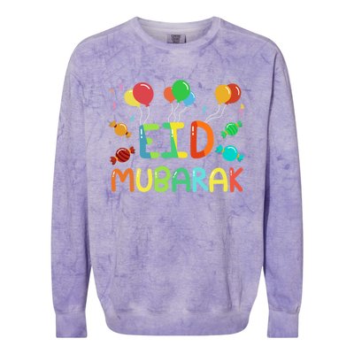 Eid Muslim Clothing Eid Mubarak Gift Colorblast Crewneck Sweatshirt