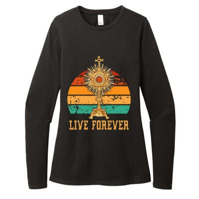 Eucharist Monstrance Catholic Church Lives That Forever Womens CVC Long Sleeve Shirt