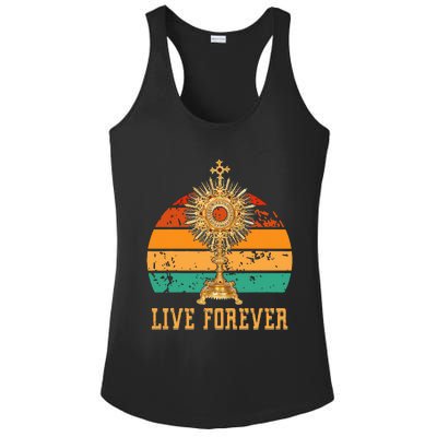 Eucharist Monstrance Catholic Church Lives That Forever Ladies PosiCharge Competitor Racerback Tank