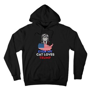 Even My Cat Loves Trump 2024 Cat Lovers Support Trump Hoodie