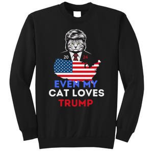 Even My Cat Loves Trump 2024 Cat Lovers Support Trump Sweatshirt