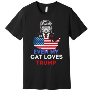 Even My Cat Loves Trump 2024 Cat Lovers Support Trump Premium T-Shirt