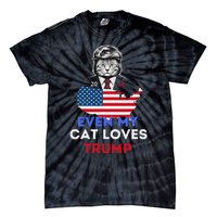 Even My Cat Loves Trump 2024 Cat Lovers Support Trump Tie-Dye T-Shirt