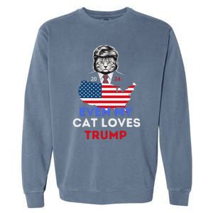 Even My Cat Loves Trump 2024 Cat Lovers Support Trump Garment-Dyed Sweatshirt